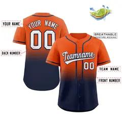 Orange Navy Gradient Fashion Baseball Jersey 2