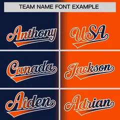 Orange Navy Gradient Full-Zip Letterman Bomber Jacket 3