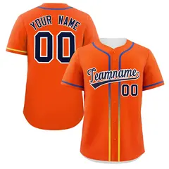 Orange Navy Gradient Ribbed Authentic Baseball Jersey 1