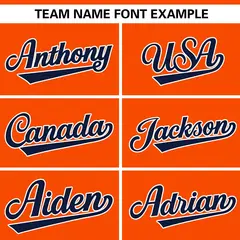 Orange Navy Gradient Ribbed Authentic Baseball Jersey 3