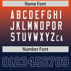 Orange Navy Gradient Side Pattern Authentic Football Jersey 4