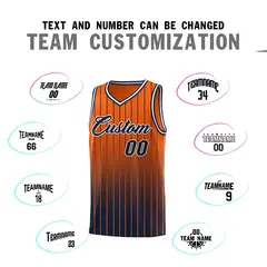 Orange Navy Gradient Stripe Fashion Basketball Jersey 4
