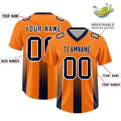 Orange Navy Gradient Vertical Stripe Fashion Football Jersey 2