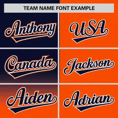 Orange Navy Half Gradient Authentic Baseball Jersey 3