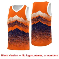 Orange Navy Mountain Fade Gradient Fashion Basketball Jersey 6