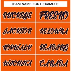 Orange Navy-Orange Raglan Sleeves Varsity Full-Snap Letterman Jacket 3
