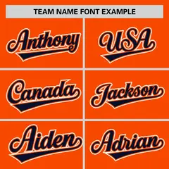 Orange Navy Pinstripe Raglan Baseball Jersey 3