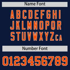 Orange Navy Pinstripe Two-Tone Authentic Baseball Jersey 4