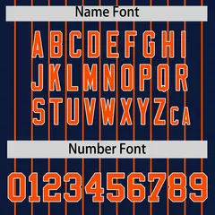 Orange Navy Pinstripe Two-Tone Authentic Baseball Jersey 4