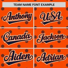 Orange Navy Polka Dot Graffiti Authentic Baseball Jersey 3