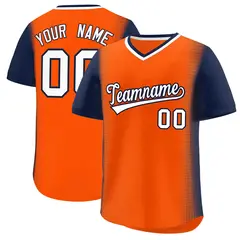 Orange Navy Raglan Pullover Authentic Baseball Jersey 1