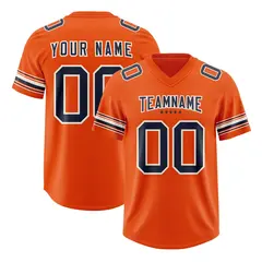 Orange Navy Retro Sleeve Line Authentic Football Jersey 1