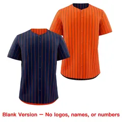 Orange Navy Reversible Stripe Baseball Jersey 8