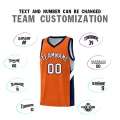 Orange Navy Side Design Basketball Jersey Sports Uniform 4