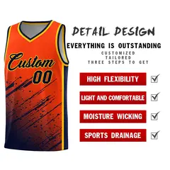 Orange Navy Splash Basketball Uniforms for Match 2