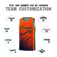 Orange Navy Splash Basketball Uniforms for Match 4