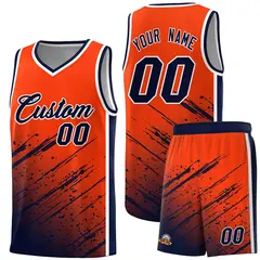 Orange Navy Splash Basketball Uniforms for Practice 1