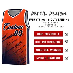 Orange Navy Splash Basketball Uniforms for Practice 2