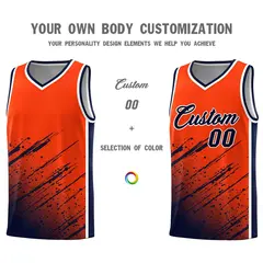 Orange Navy Splash Basketball Uniforms for Practice 3