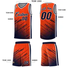 Orange Navy Splash Basketball Uniforms for Practice 5