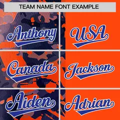 Orange Navy Split Graffiti Raglan Sleeve Baseball Jersey 3