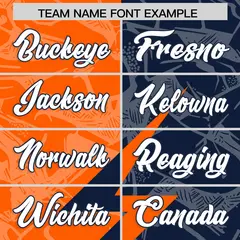 Orange Navy Split Lightning Pattern Football Jersey 3