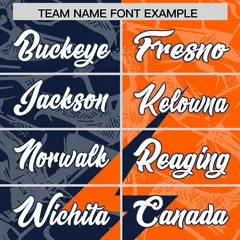 Orange Navy Split Lightning Pattern Football Jersey 3