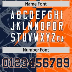 Orange Navy Split Lightning Pattern Football Jersey 4