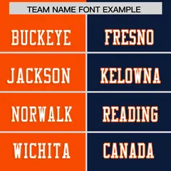 Orange Navy Split Two Tone Authentic Football Jersey 3