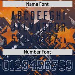 Orange Navy Star Gradient Flag Football Jersey 4