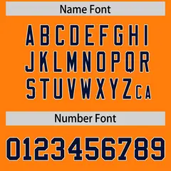 Orange Navy Star Pattern Raglan Sleeves Football Jersey 4
