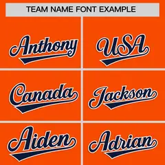 Orange Navy Star Ribbing Authentic Baseball Jersey 3