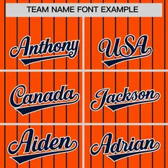 Orange Navy Stripe Raglan Sleeves Fashion Baseball Jersey 3