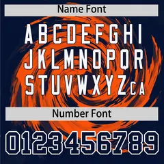 Orange Navy Swirl Graffiti Baseball Jersey 4