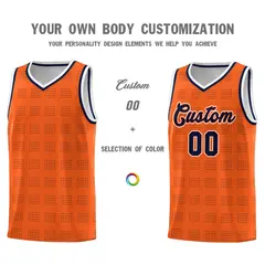 Orange Navy Trailblazer Dot Pattern Basketball Jersey 3