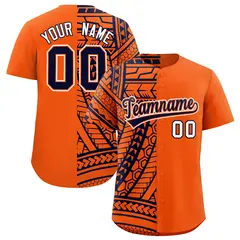 Orange Navy Tribal Split Baseball Jersey 1