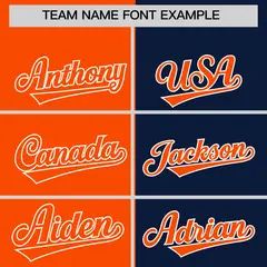 Orange Navy Two Tone Full-Zip Varsity Letterman Bomber Jacket 3