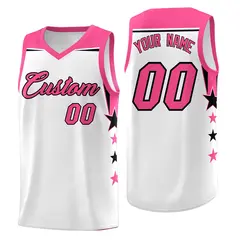 Orange Navy Two Tone Side Star Color Block Breathable Basketball Jersey 1