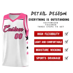 Orange Navy Two Tone Side Star Color Block Breathable Basketball Jersey 2