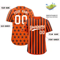 Orange Navy White American Flag Graffiti Baseball Jersey 2