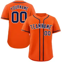 Orange Navy-White Bull Classic Authentic Baseball Jersey 1
