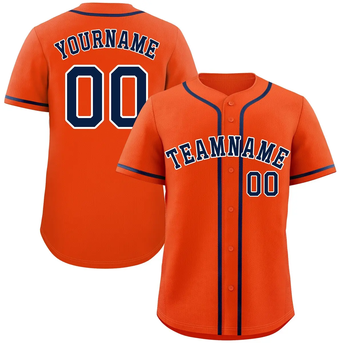 Orange Navy-White Bull Classic Authentic Baseball Jersey