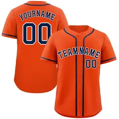 Orange Navy-White Bull Classic Authentic Baseball Jersey 1