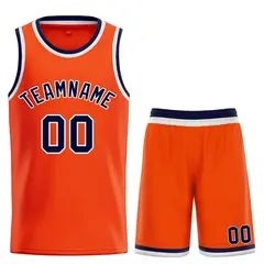 Orange Navy-White Bull Classic Sets Basketball Jersey 1