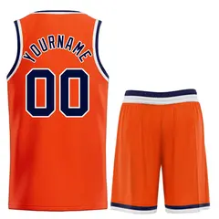 Orange Navy-White Bull Classic Sets Basketball Jersey 2