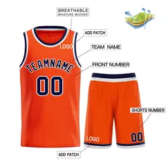Orange Navy-White Bull Classic Sets Basketball Jersey 3