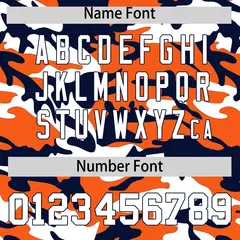 Orange Navy White Camo Gradient Fashion Baseball Jersey 4