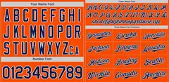 Orange Navy-White Classic Authentic Baseball Jersey 3
