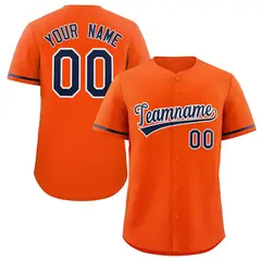 Orange Navy-White Classic Authentic Baseball Jersey 1