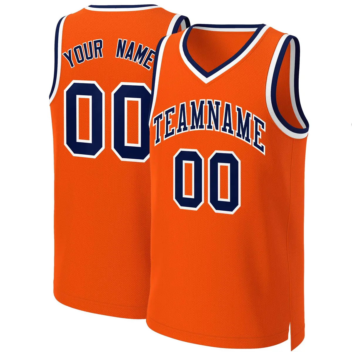 Orange Navy-White Classic Basketball Jersey